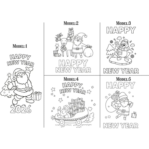 Paintable New Year Drawstring Backpack – Happy New Year Coloring Cotton Bag - Pamusan.com