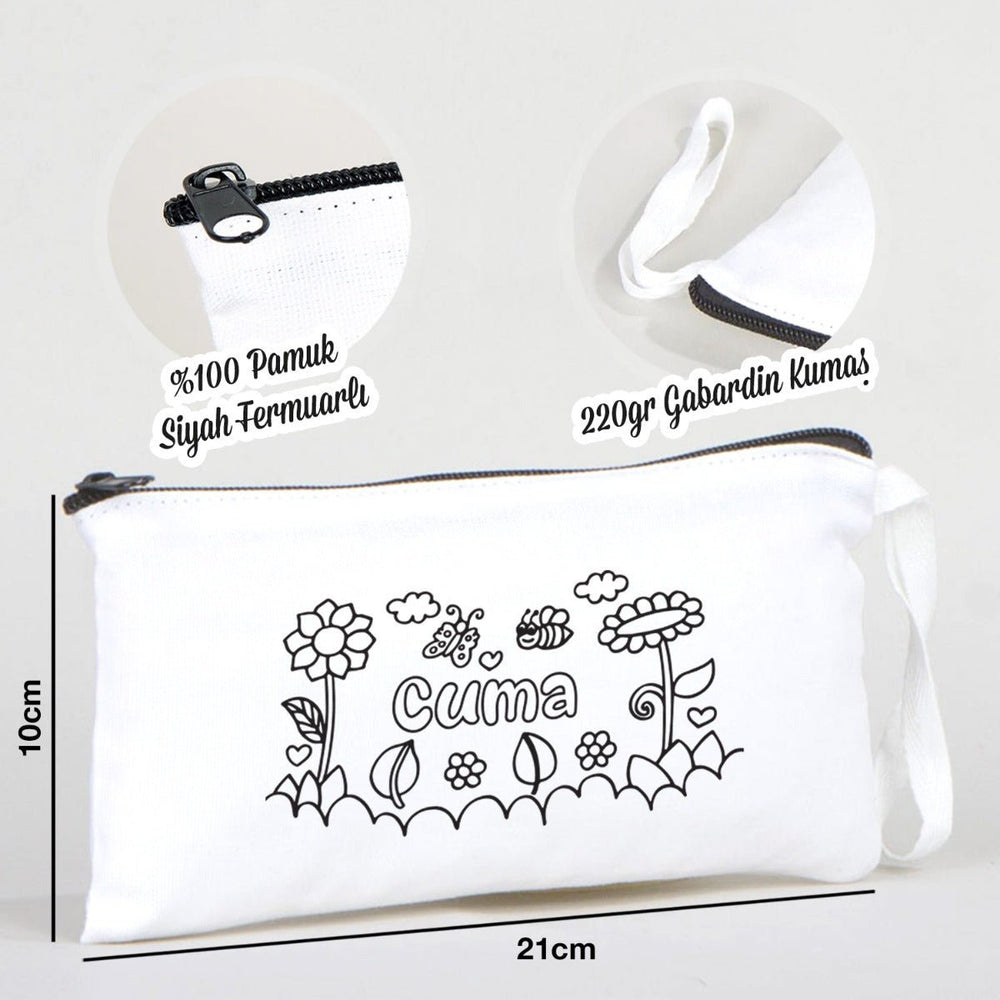 Paintable Pencil Case with Friday Design – 8" × 4" - 6 oz - Pamusan.com