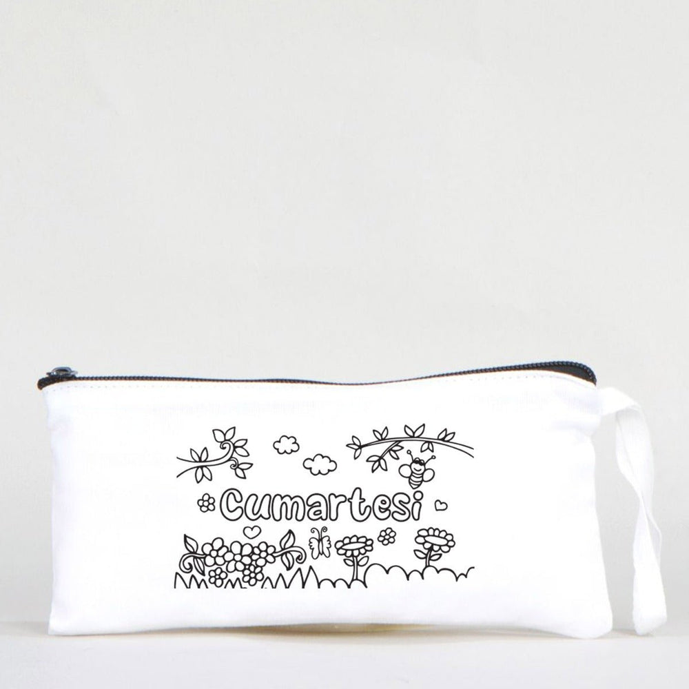 Paintable Pencil Case with Saturday Design – 8" × 4" - 6 oz - Pamusan.com