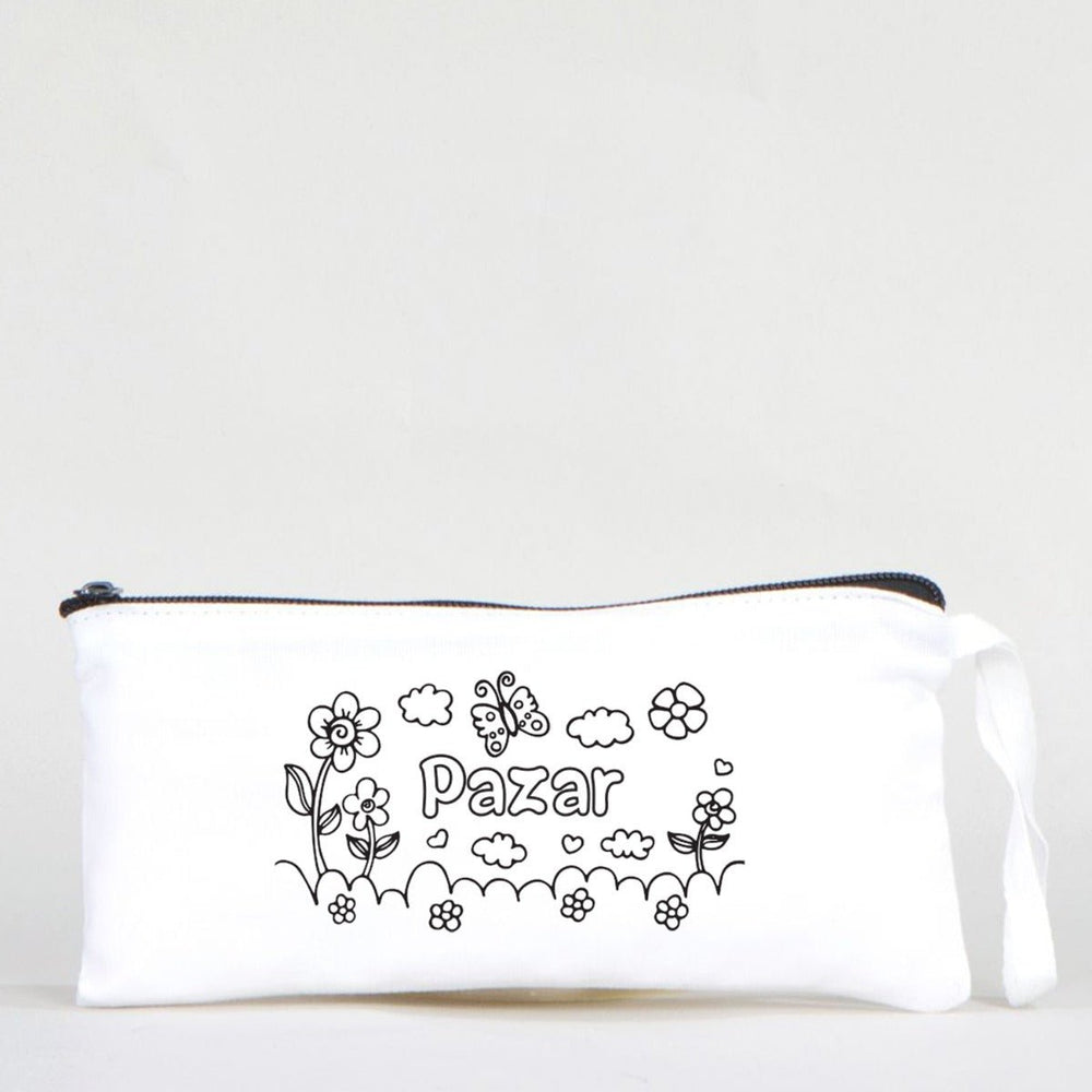 Paintable Pencil Case with Sunday Design – 8" × 4" - 6 oz - Pamusan.com
