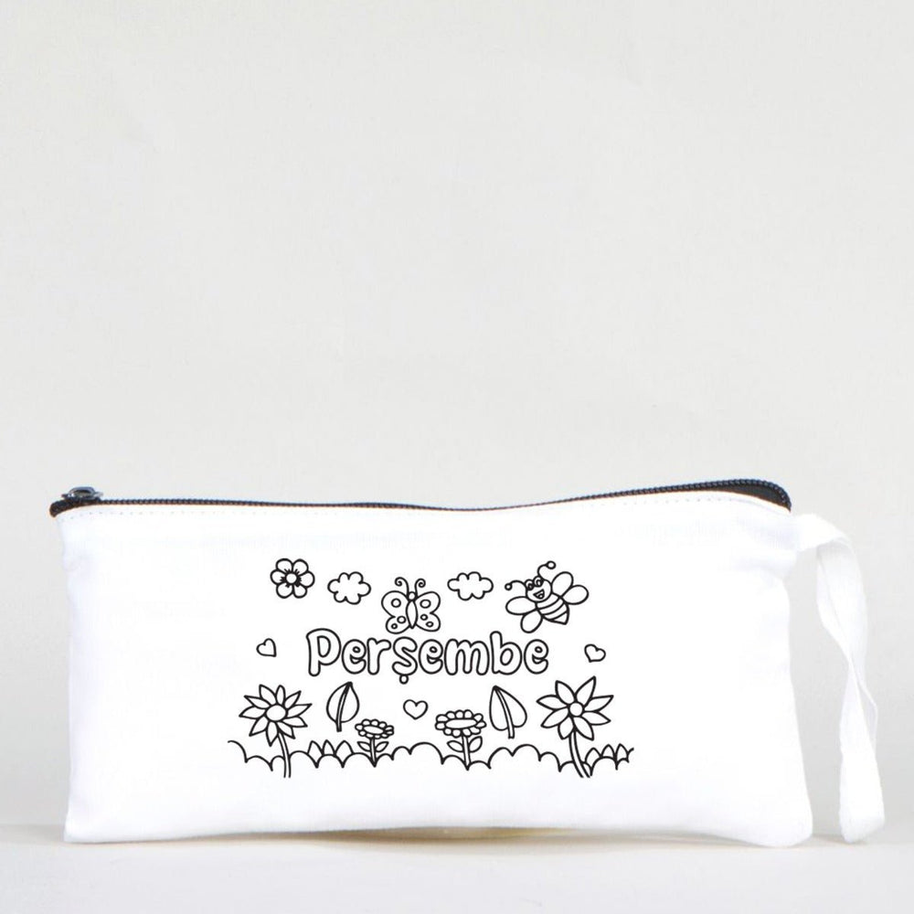 Paintable Pencil Case with Thursday Design – 8" × 4" - 6 oz - Pamusan.com