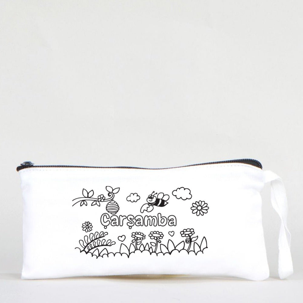 Paintable Pencil Case with Wednesday Design – 8" × 4" - 6 oz - Pamusan.com