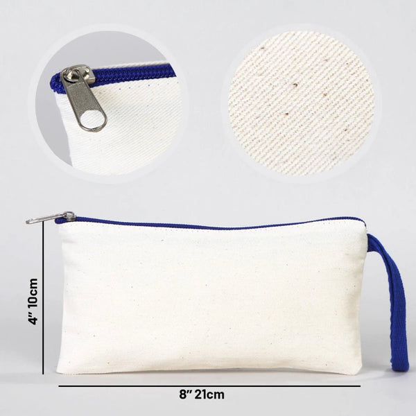 Pencil Case 8" × 4" (21 × 10 cm) 6 oz – Saxe Blue Zipper - Pamusan.com