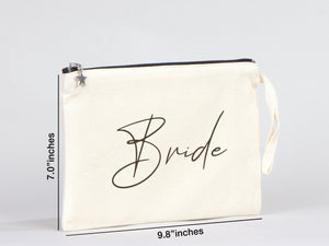 Personalised Bride clutch bag - 10"W x 7"H (25 cm x 18 cm) Custom Cotton Clutch Bags - Bride gift - Bride Wedding Eco friendly Clutch bag - Pamusan.com