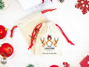 Personalised Santa Pouch Bags , Colorful Drawstring Rope, Personalized Cotton Bags For You, Custom Christmas Gift, Christmas - Pamusan.com