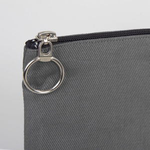 Personalized Anthracite Cotton Clutch Pouch – 12" × 8" (30 × 21 cm) – 10 oz Fabric - Pamusan.com