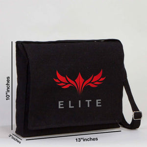 Personalized Black Canvas Messenger Bag - Pamusan.com