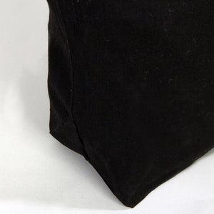 Personalized Black Cotton Shopping Tote Bag – 19" × 16" × 4" (48 × 41 × 10 cm) – 4 oz - Pamusan.com