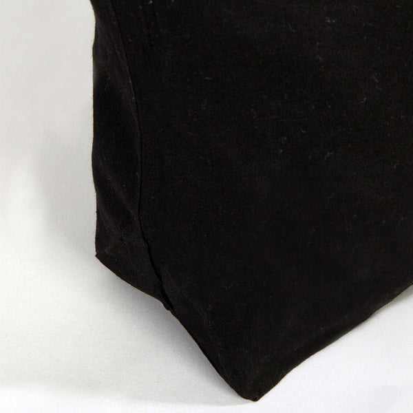 Personalized Black Cotton Shopping Tote Bag – 19" × 16" × 4" (48 × 41 × 10 cm) – 4 oz - Pamusan.com