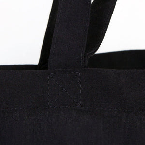 Personalized Black Cotton Shopping Tote Bag – 19" × 16" × 4" (48 × 41 × 10 cm) – 4 oz - Pamusan.com