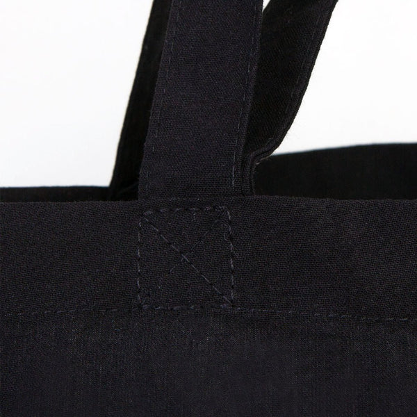 Personalized Black Cotton Shopping Tote Bag – 19" × 16" × 4" (48 × 41 × 10 cm) – 4 oz - Pamusan.com