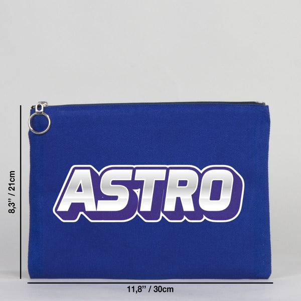 Personalized Blue Cotton Clutch Pouch – 12" × 8" (30 × 21 cm) – 10 oz Fabric - Pamusan.com