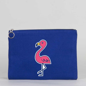 Personalized Blue Cotton Clutch Pouch – 12" × 8" (30 × 21 cm) – 10 oz Fabric - Pamusan.com