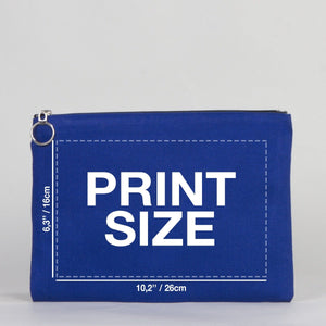 Personalized Blue Cotton Clutch Pouch – 12" × 8" (30 × 21 cm) – 10 oz Fabric - Pamusan.com