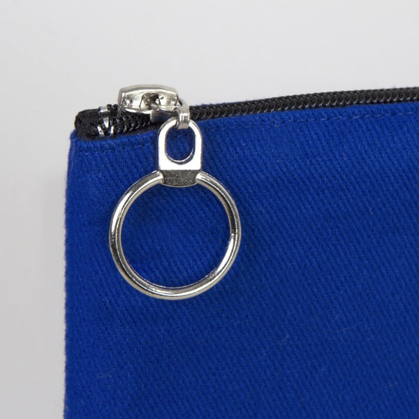 Personalized Blue Cotton Clutch Pouch – 12" × 8" (30 × 21 cm) – 10 oz Fabric - Pamusan.com