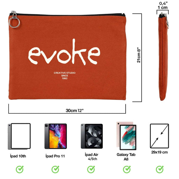 Personalized Ceramic Cotton Clutch Pouch – 12" × 8" (30 × 21 cm) – 10 oz Fabric - Pamusan.com