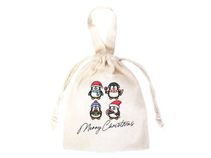 Personalized Christmas Gift Bags, 27 Design, Holiday Party Favors, Personalized 6"W x 8"H (15.5cm x 20 cm) Cotton Bags , Muslin Bags, Gift Bags - Pamusan.com