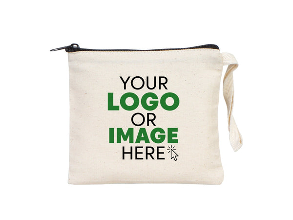 Personalized Coin Purse, 6"W x 5"H Zippered Pouch Bag, Coin Pouch Bag, Linen Coin Purse with Zipper, Linen Coin Case - Pamusan.com