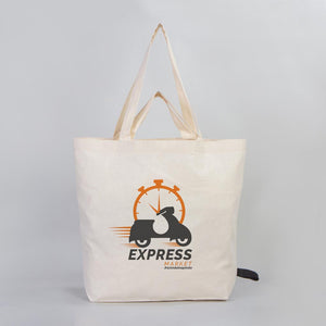 Personalized Foldable Cotton Shopping Tote Bag – 19" × 16" × 4" – 4 oz - Pamusan.com