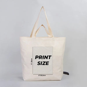 Personalized Foldable Cotton Shopping Tote Bag – 19" × 16" × 4" – 4 oz - Pamusan.com
