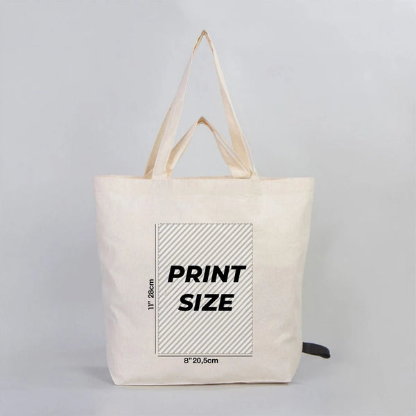 Personalized Foldable Cotton Shopping Tote Bag – 19" × 16" × 4" – 4 oz - Pamusan.com