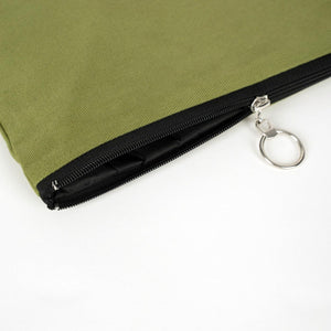 Personalized Green Cotton Clutch Pouch – 12" × 8" (30 × 21 cm) – 10 oz Fabric - Pamusan.com