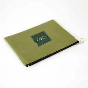 Personalized Green Cotton Clutch Pouch – 12" × 8" (30 × 21 cm) – 10 oz Fabric - Pamusan.com