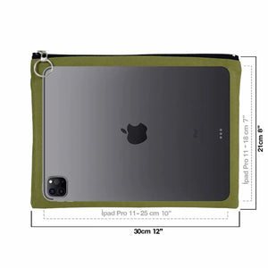 Personalized Green Cotton Clutch Pouch – 12" × 8" (30 × 21 cm) – 10 oz Fabric - Pamusan.com