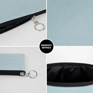 Personalized Light Blue Cotton Clutch Pouch – 12" × 8" (30 × 21 cm) – 10 oz Fabric - Pamusan.com