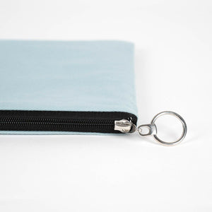 Personalized Light Blue Cotton Clutch Pouch – 12" × 8" (30 × 21 cm) – 10 oz Fabric - Pamusan.com