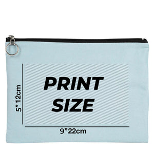 Personalized Light Blue Cotton Clutch Pouch – 12" × 8" (30 × 21 cm) – 10 oz Fabric - Pamusan.com
