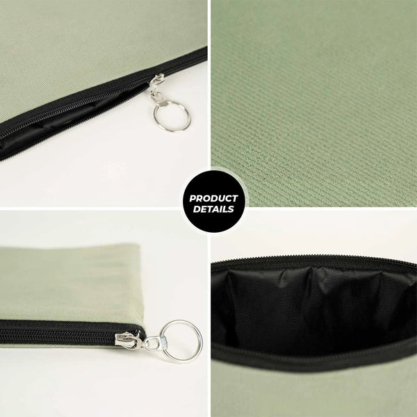 Personalized Mint Green Cotton Clutch Pouch – 12" × 8" (30 × 21 cm) – 10 oz Fabric - Pamusan.com
