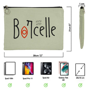 Personalized Mint Green Cotton Clutch Pouch – 12" × 8" (30 × 21 cm) – 10 oz Fabric - Pamusan.com