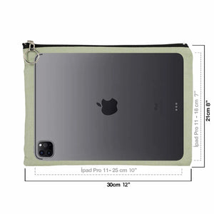 Personalized Mint Green Cotton Clutch Pouch – 12" × 8" (30 × 21 cm) – 10 oz Fabric - Pamusan.com