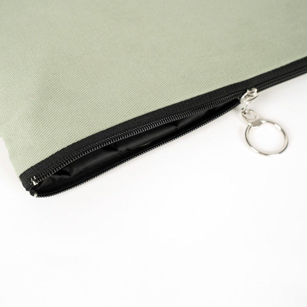 Personalized Mint Green Cotton Clutch Pouch – 12" × 8" (30 × 21 cm) – 10 oz Fabric - Pamusan.com