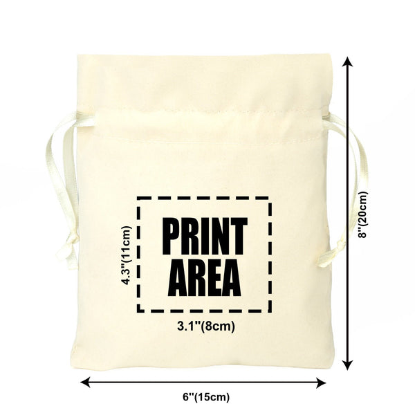 Personalized Natural Velvet Drawstring Pouch – 6" × 8" (15 × 20 cm) - Pamusan.com