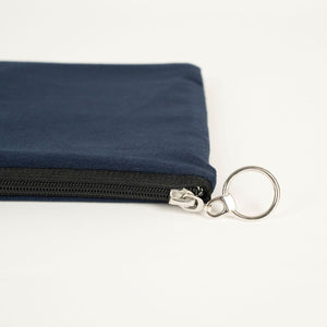 Personalized Navy Blue Cotton Clutch Pouch – 12" × 8" (30 × 21 cm) – 10 oz Fabric - Pamusan.com