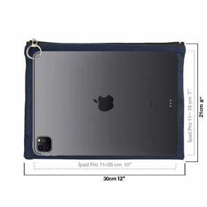 Personalized Navy Blue Cotton Clutch Pouch – 12" × 8" (30 × 21 cm) – 10 oz Fabric - Pamusan.com