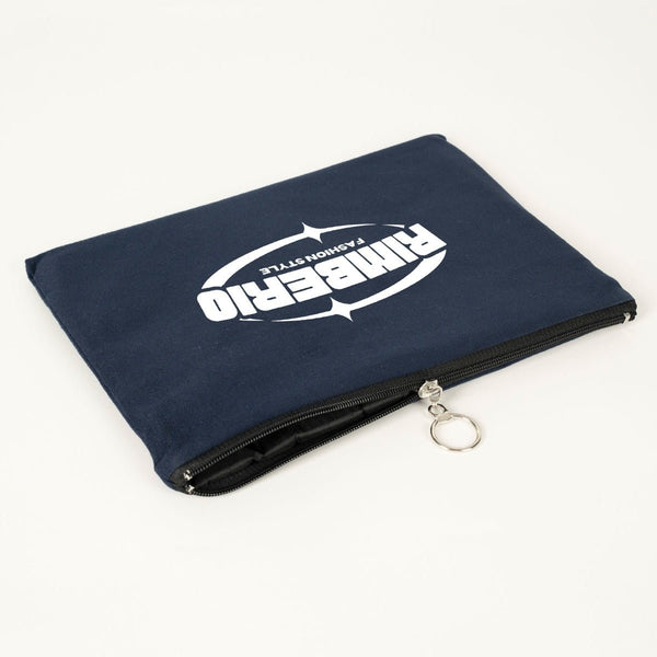 Personalized Navy Blue Cotton Clutch Pouch – 12" × 8" (30 × 21 cm) – 10 oz Fabric - Pamusan.com