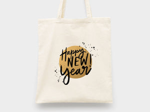 Personalized New Year Tote Bag - Custom Logo & Text, Ideal for NYE Celebrations - New Year Party Tote Bags - Customizable Holiday Tote Bag - Pamusan.com