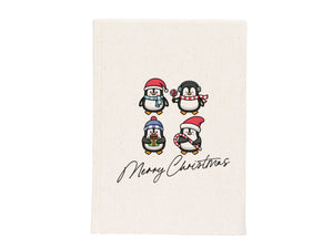 Personalized Notebook 5"W x 8"H (14 x 20 cm), A5 Canvas Cover, Your Logo or Text Here, Merry Christmas Designs, Happy New Year - Pamusan.com