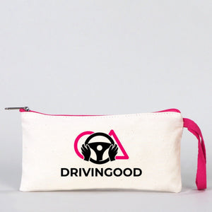 Personalized Pencil Case – 8"x4" Fuchsia Zippered Cotton Pouch - Pamusan.com