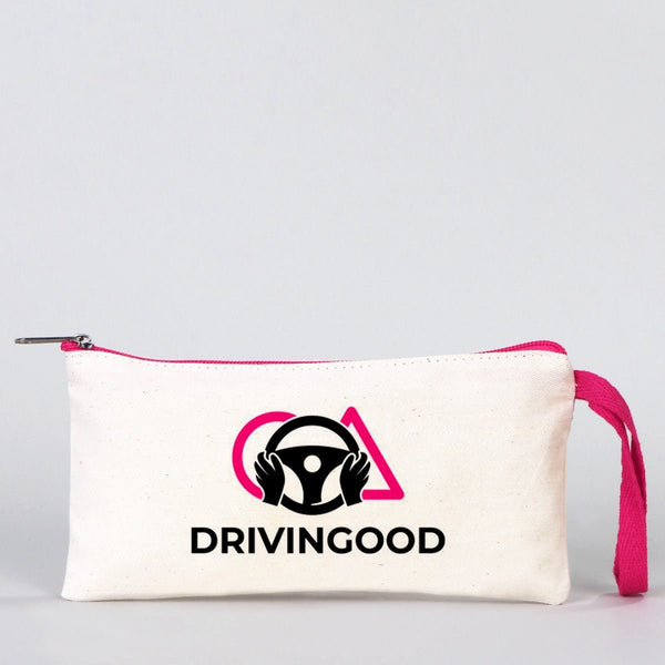 Personalized Pencil Case – 8"x4" Fuchsia Zippered Cotton Pouch - Pamusan.com