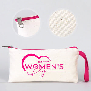 Personalized Pencil Case – 8"x4" Fuchsia Zippered Cotton Pouch - Pamusan.com