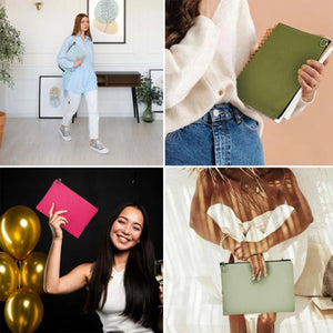 Personalized Pine Green Cotton Clutch Pouch – 12" × 8" (30 × 21 cm) – 10 oz Fabric - Pamusan.com