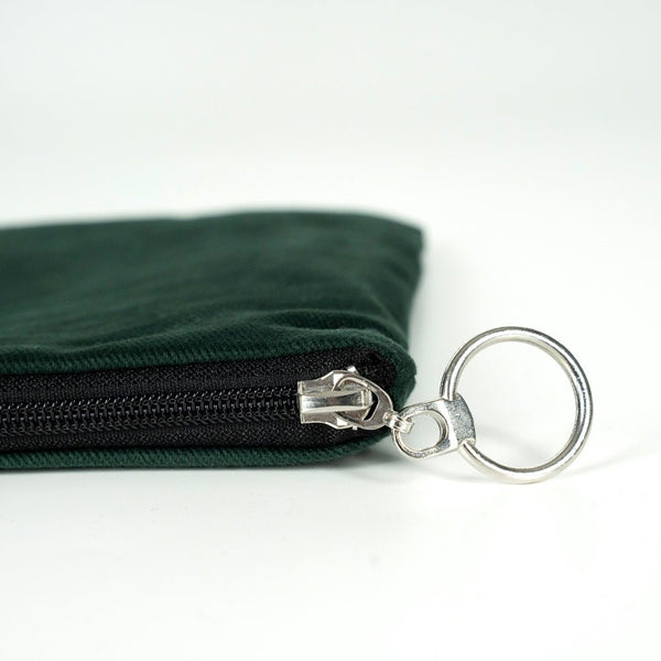 Personalized Pine Green Cotton Clutch Pouch – 12" × 8" (30 × 21 cm) – 10 oz Fabric - Pamusan.com