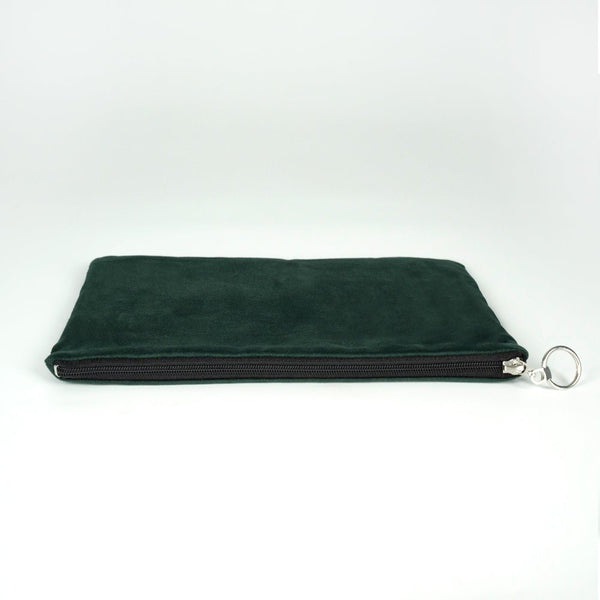 Personalized Pine Green Cotton Clutch Pouch – 12" × 8" (30 × 21 cm) – 10 oz Fabric - Pamusan.com