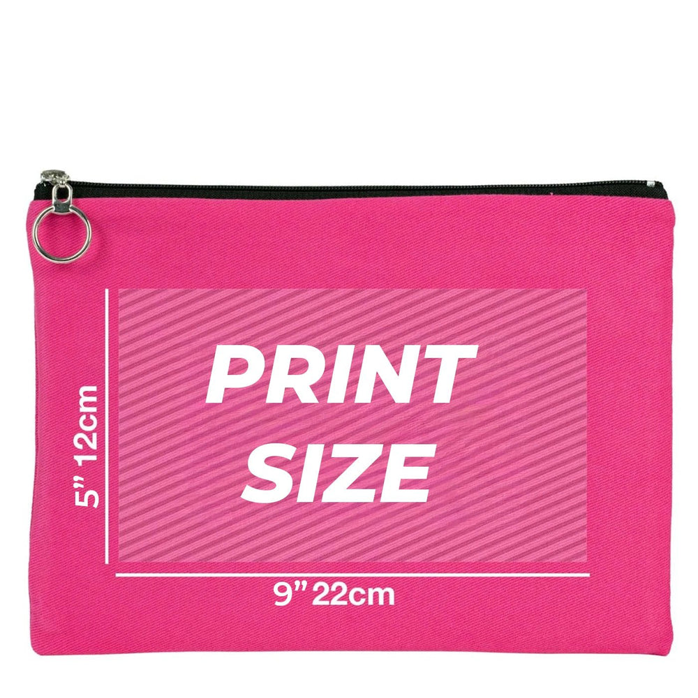 Personalized Pink Cotton Clutch Pouch – 12" × 8" (30 × 21 cm) – 10 oz Fabric - Pamusan.com