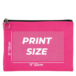 Personalized Pink Cotton Clutch Pouch – 12" × 8" (30 × 21 cm) – 10 oz Fabric - Pamusan.com