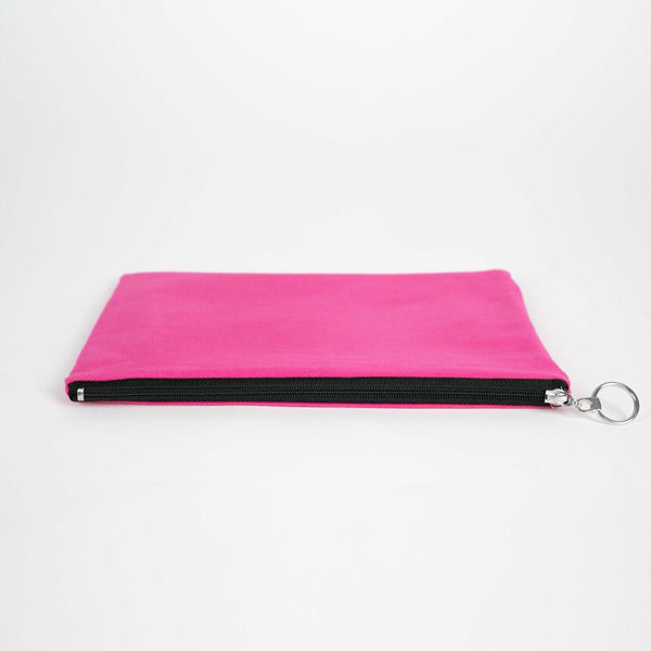 Personalized Pink Cotton Clutch Pouch – 12" × 8" (30 × 21 cm) – 10 oz Fabric - Pamusan.com